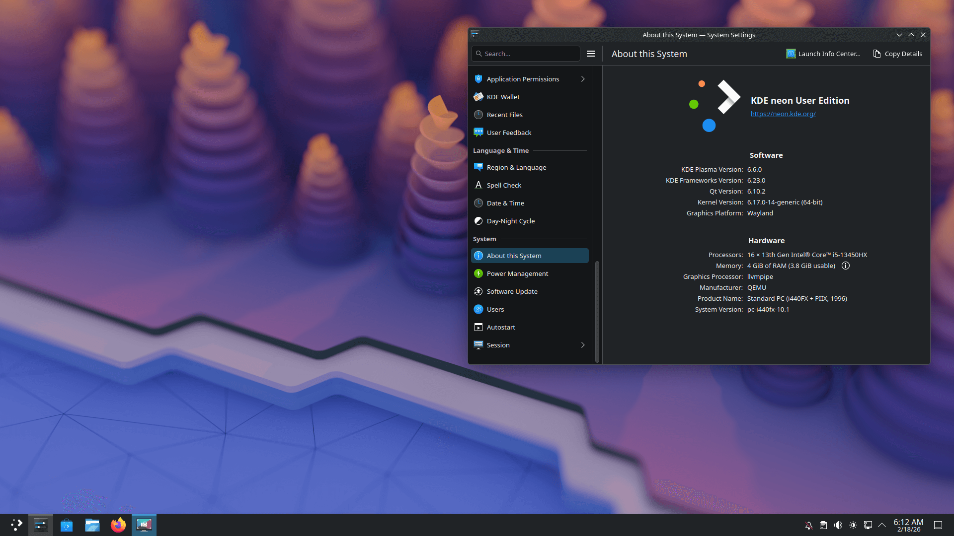 a placeholder screenshot of kde plasma 6.6 is shown here with the about this sytem page open on the right