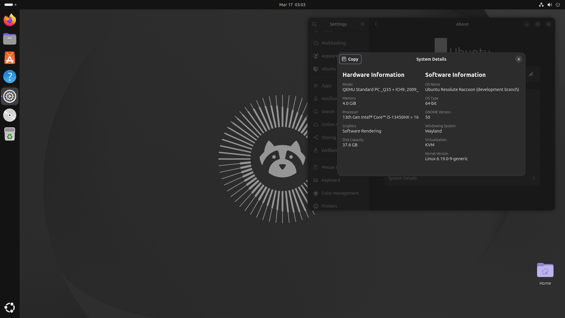 gnome 50 on ubuntu 26.04 lts