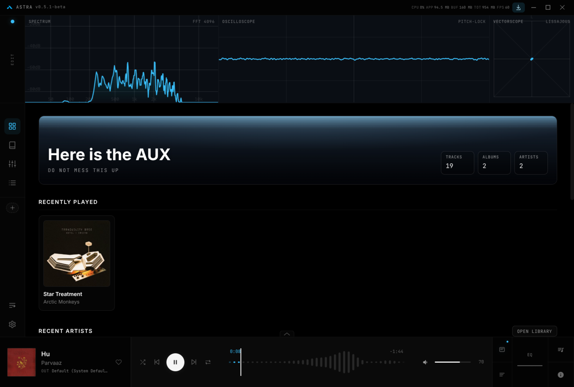 Astra interface