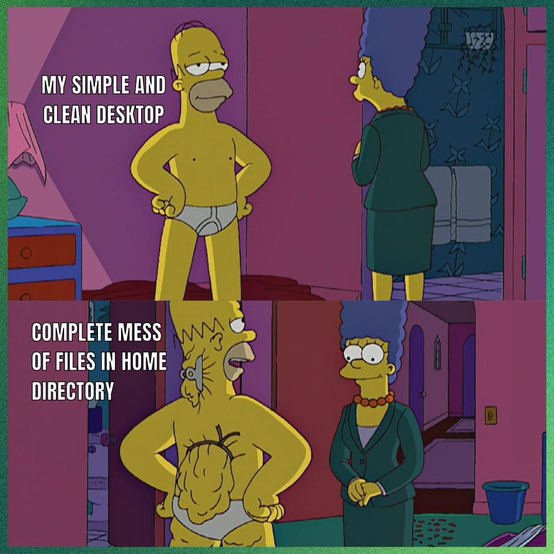 messy home directory linux meme