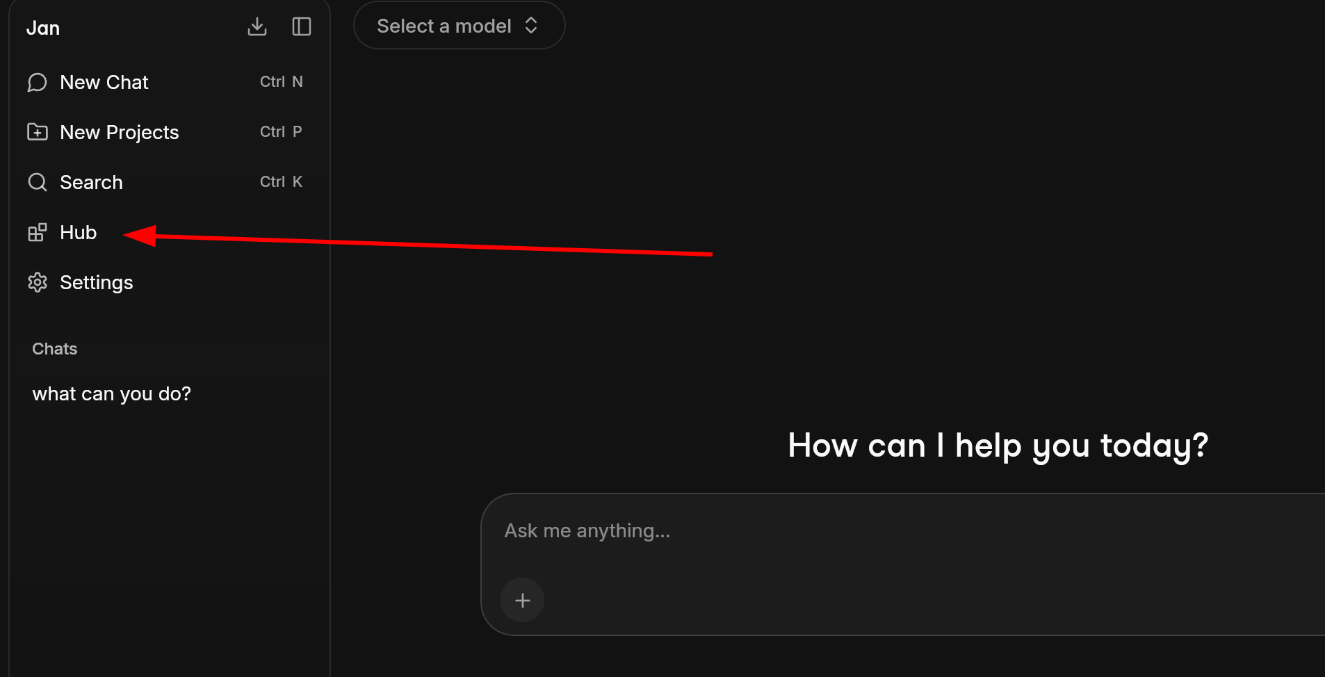 How to download AI models in Jan AI application