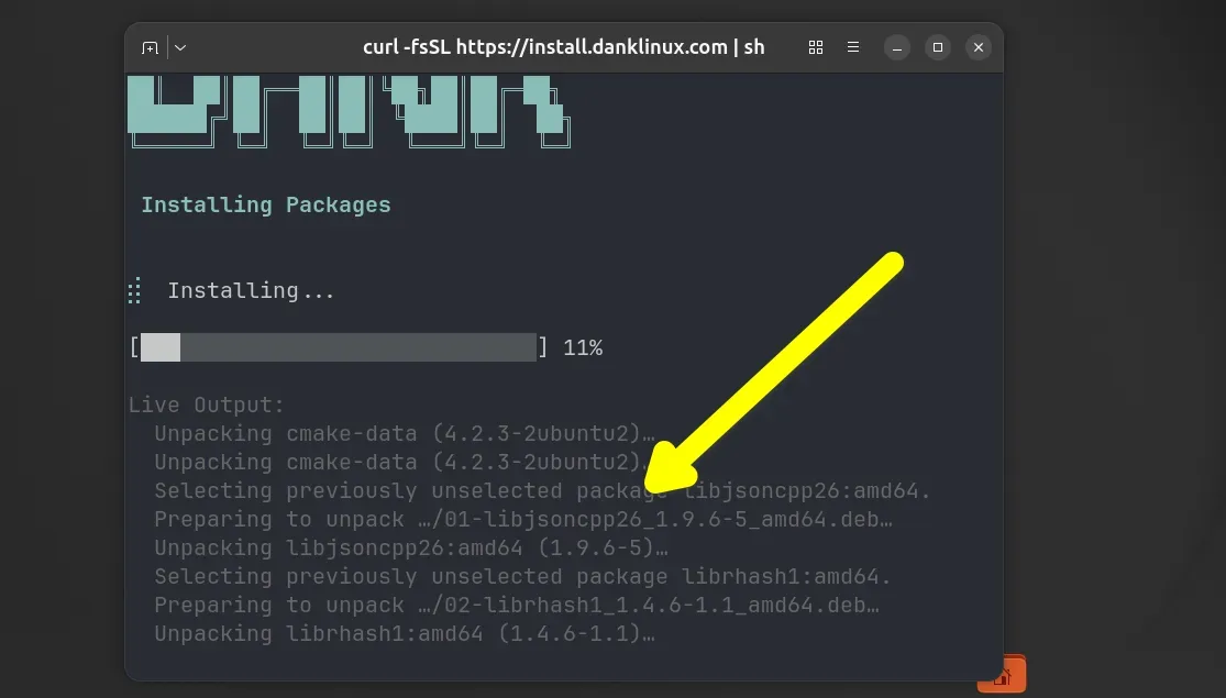 Dank Linux Installer prompt of installing dependencies