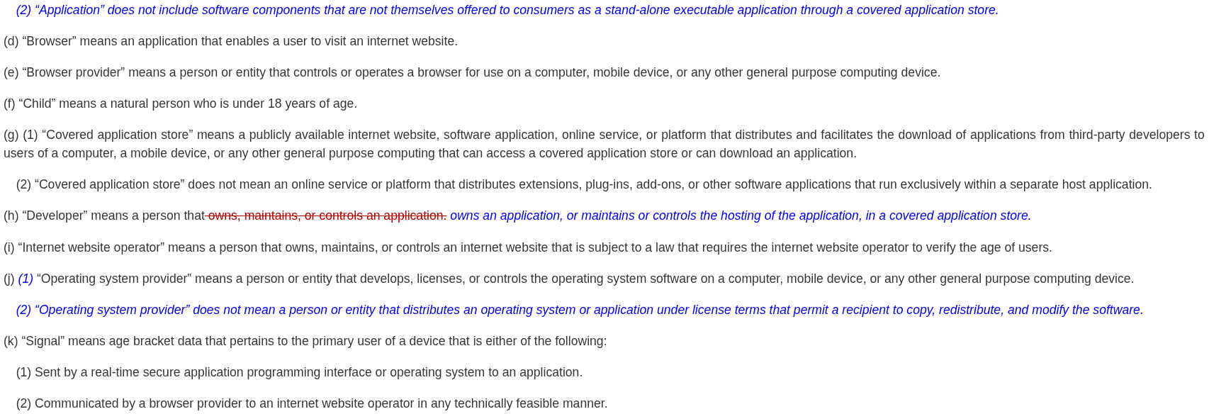 a cropped screenshot of the california ab-1856 bill for age verification signals in software and online services