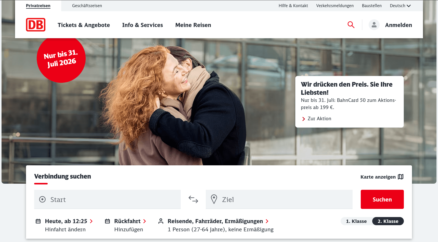 a cropped screenshot of the bahn.de website