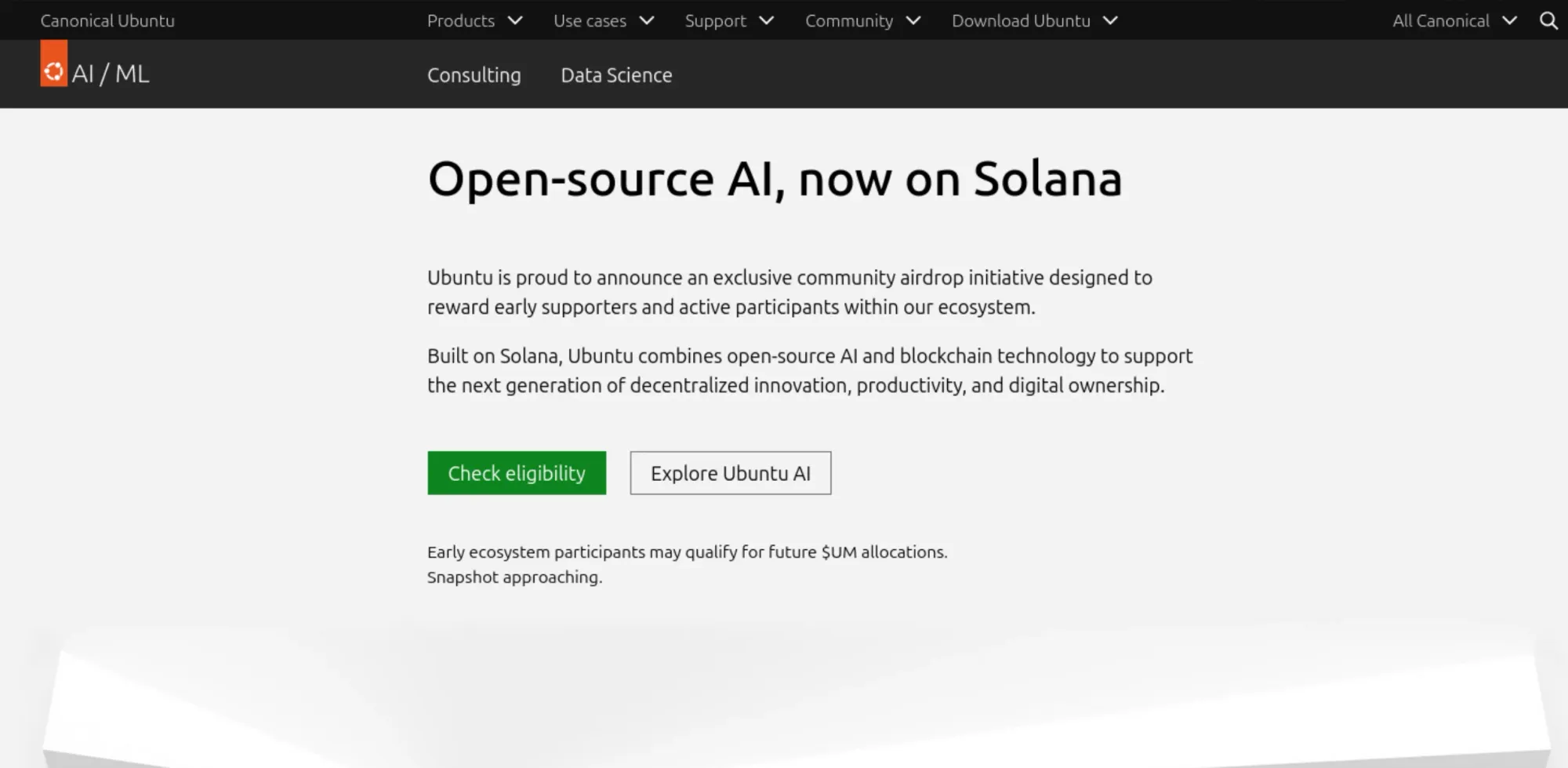 Fake Ubuntu AI agent webpage
