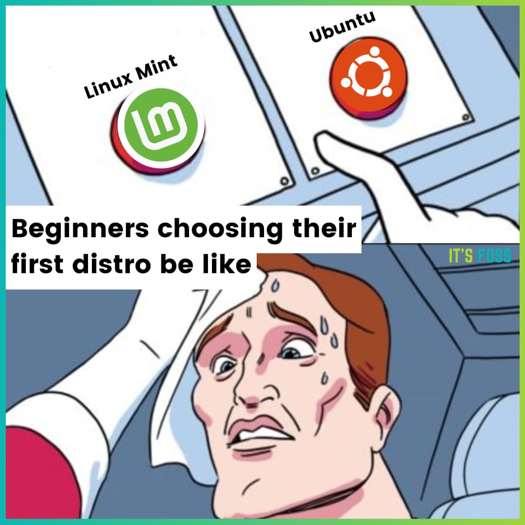 beginner linux distro choosing meme