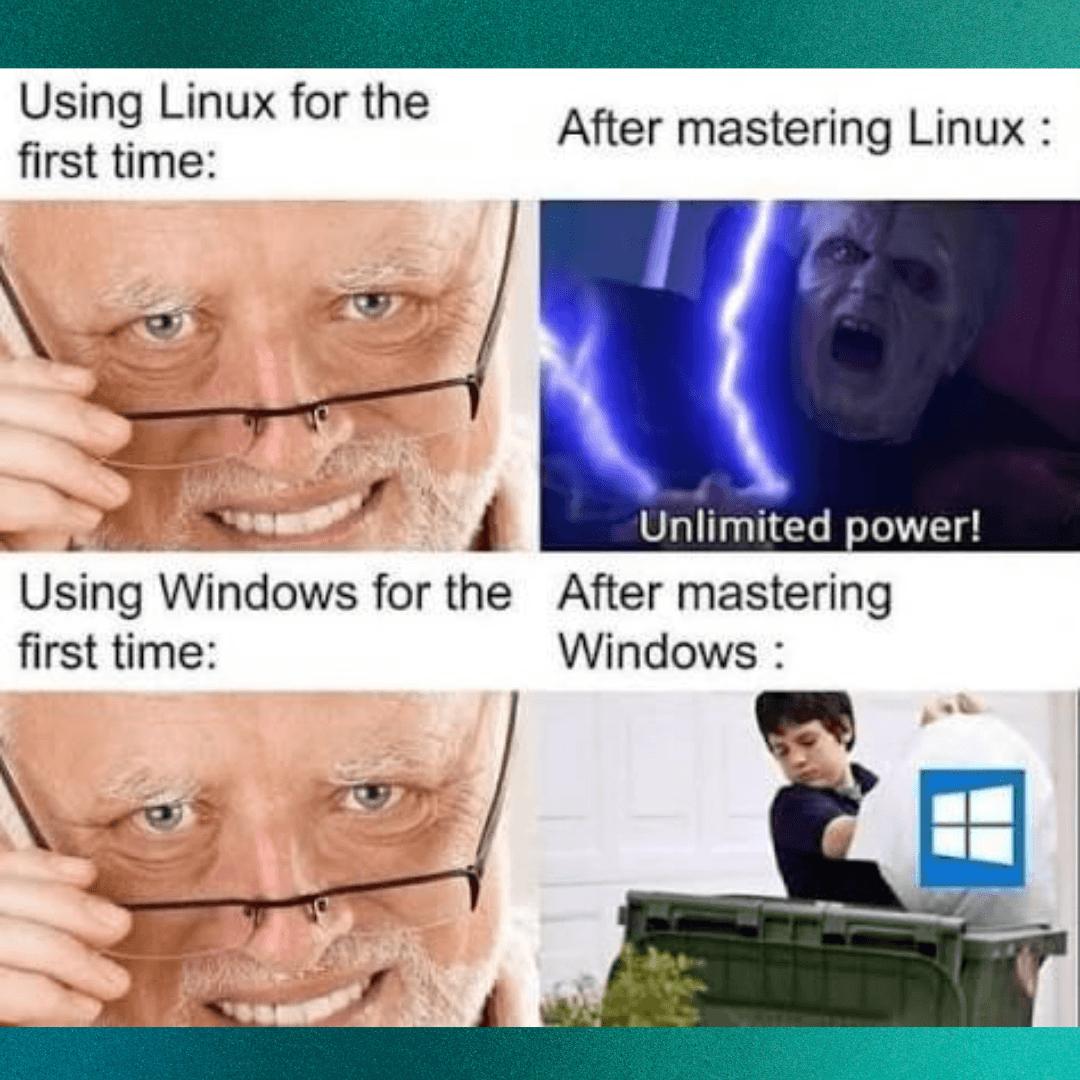linux and windows mastery meme
