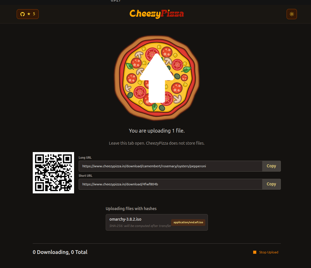 URL for file trasnfer via CheezyPizza