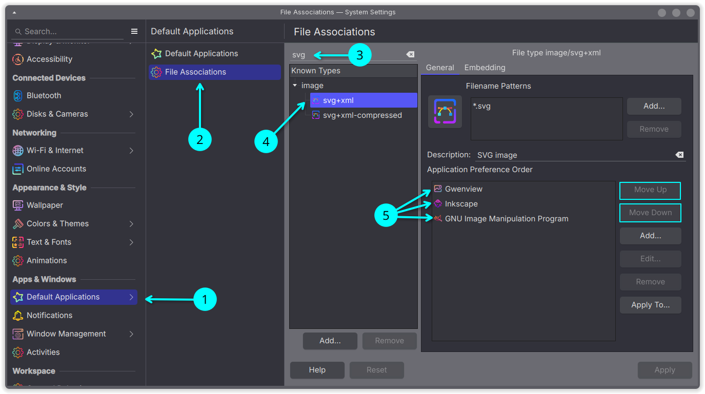 kde plasma file format launch order quick tip