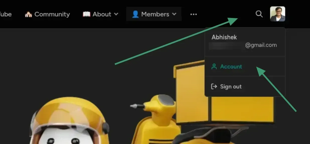 Change account details on It's FOSS member