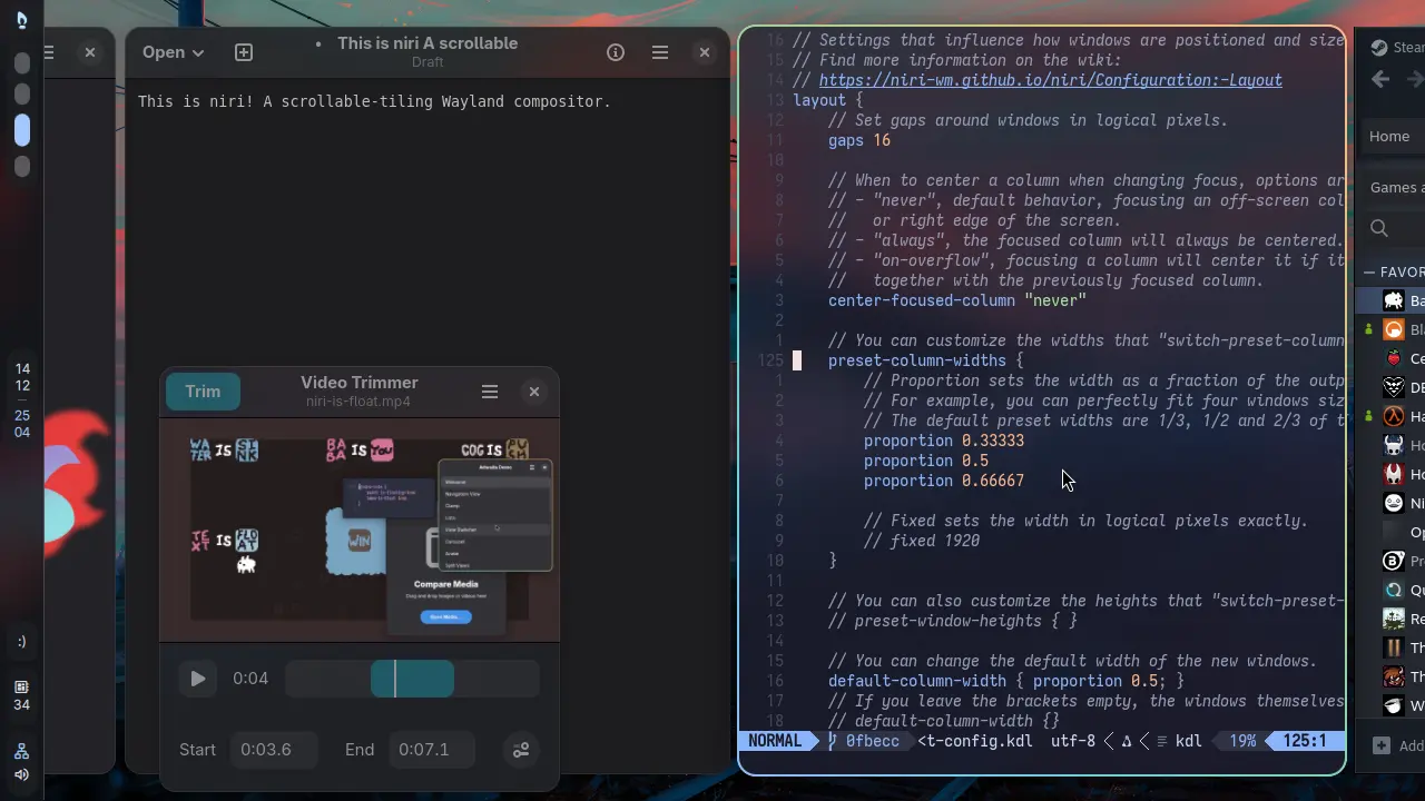 Niri screenshot