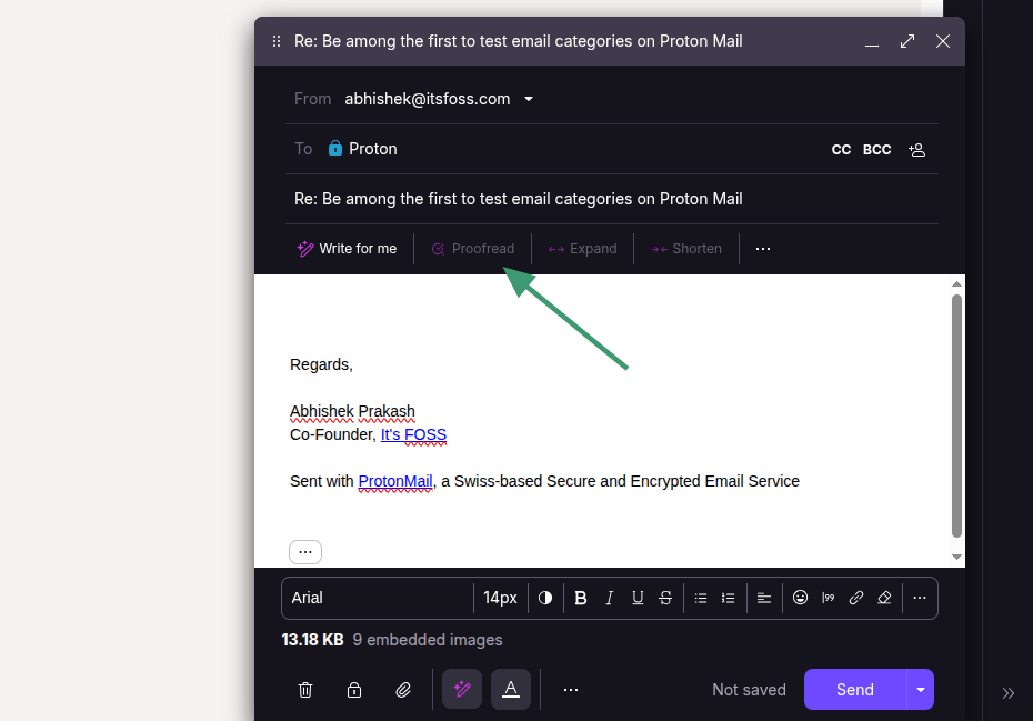 Ai assistant in Protonmail