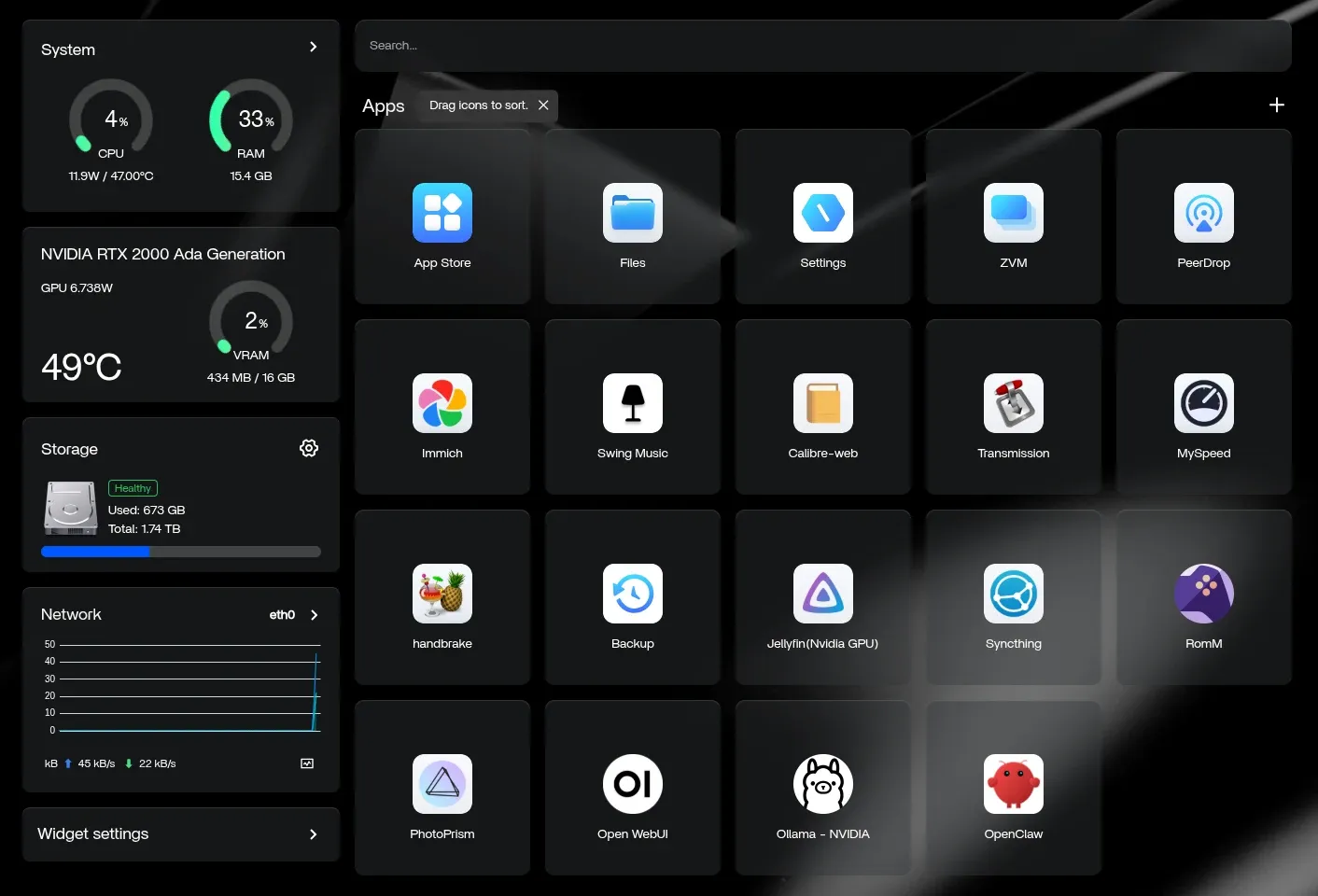 ZimaOS interface