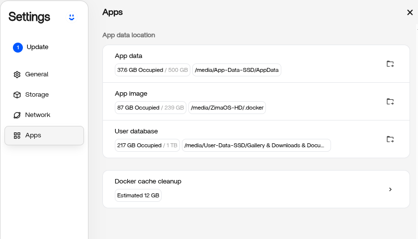 ZimaOS disk setup I use