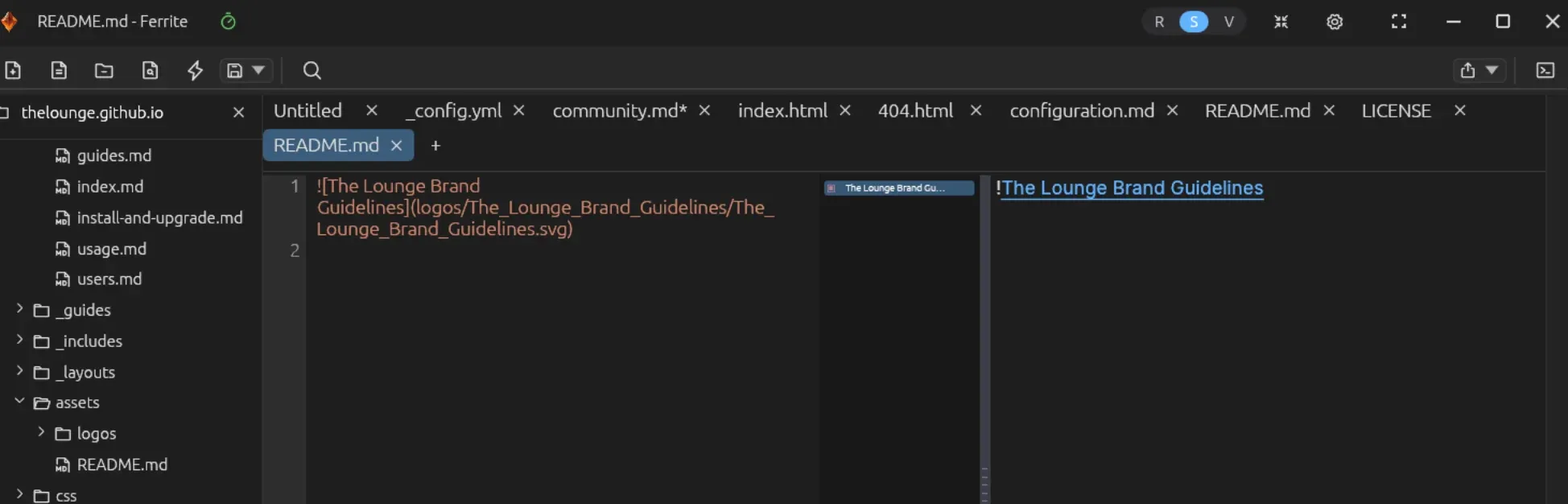 Ferrite markdown editor has image display problem