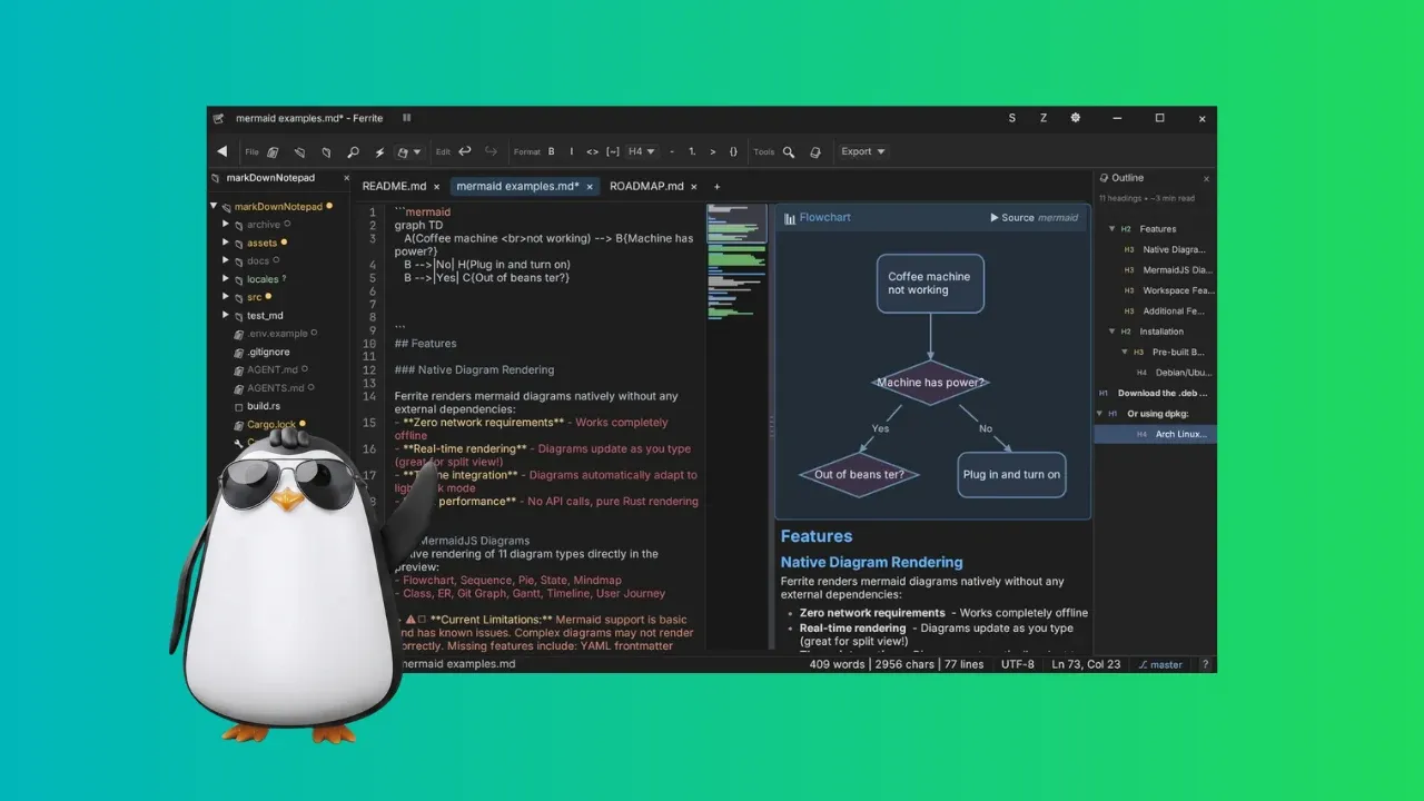 Ferrite markdown editor