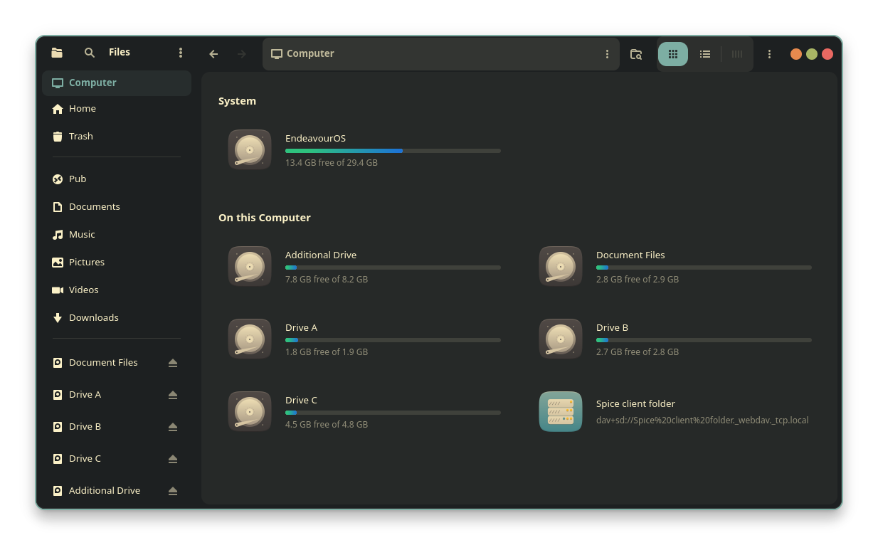 Hidden Preferred Folders and only show Drives and Network Drives in the Computer Panel.