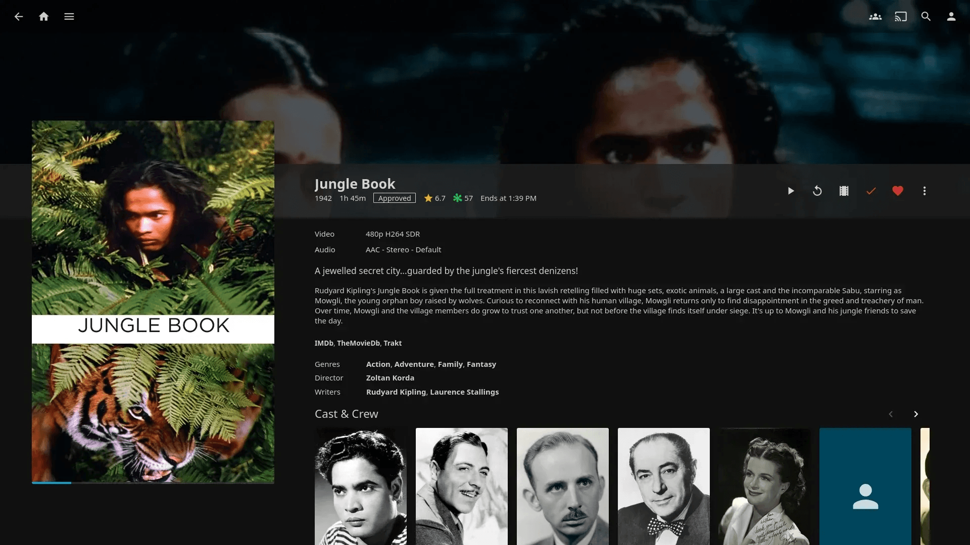 many pictures are visible in this jellyfin movie page for a movie titled "jungle book"