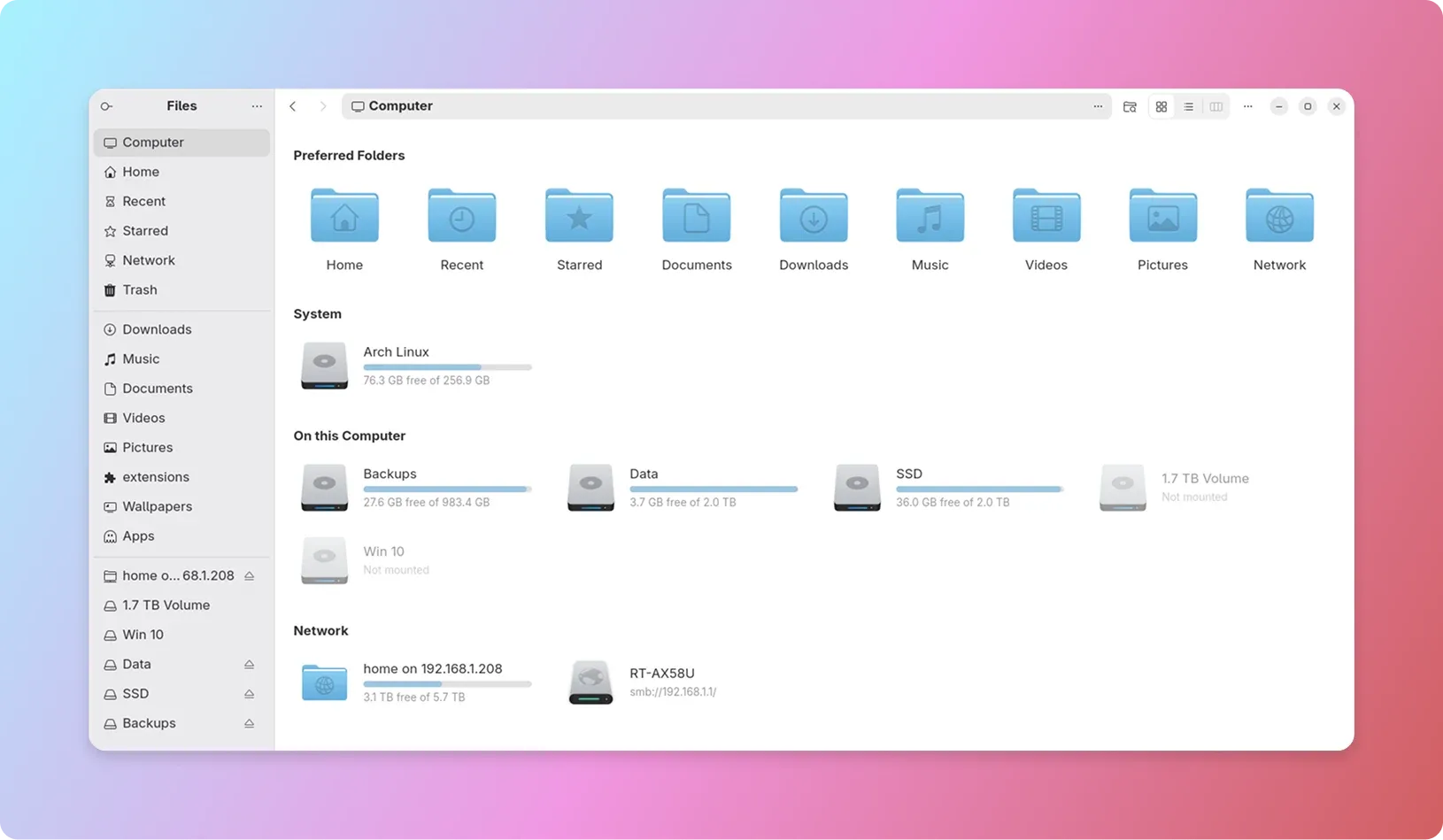 My Computer in GNOME