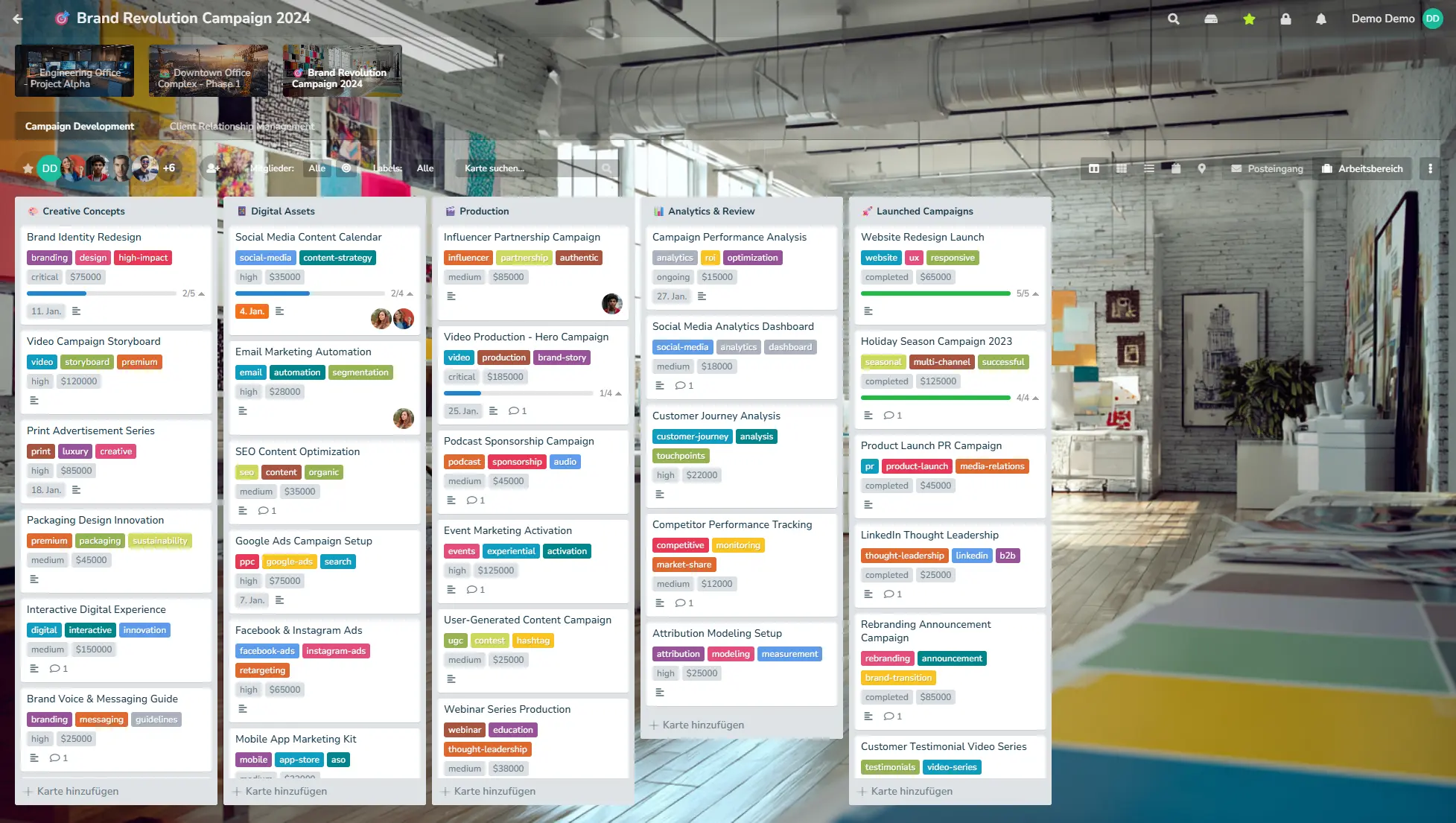 Planka interface is almost identical to Trello