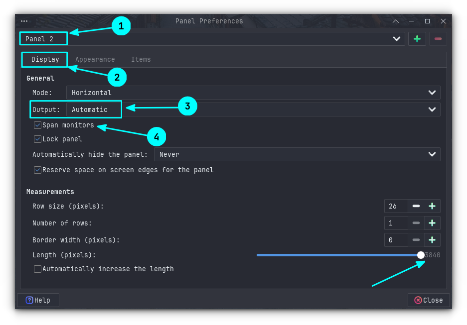 xfce span panel across monitors tip