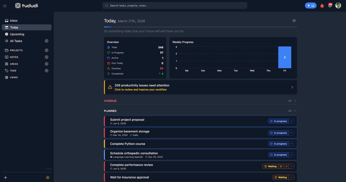 Tududi is an open source kanban tool