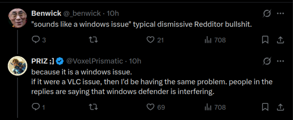 People still blamed VLC