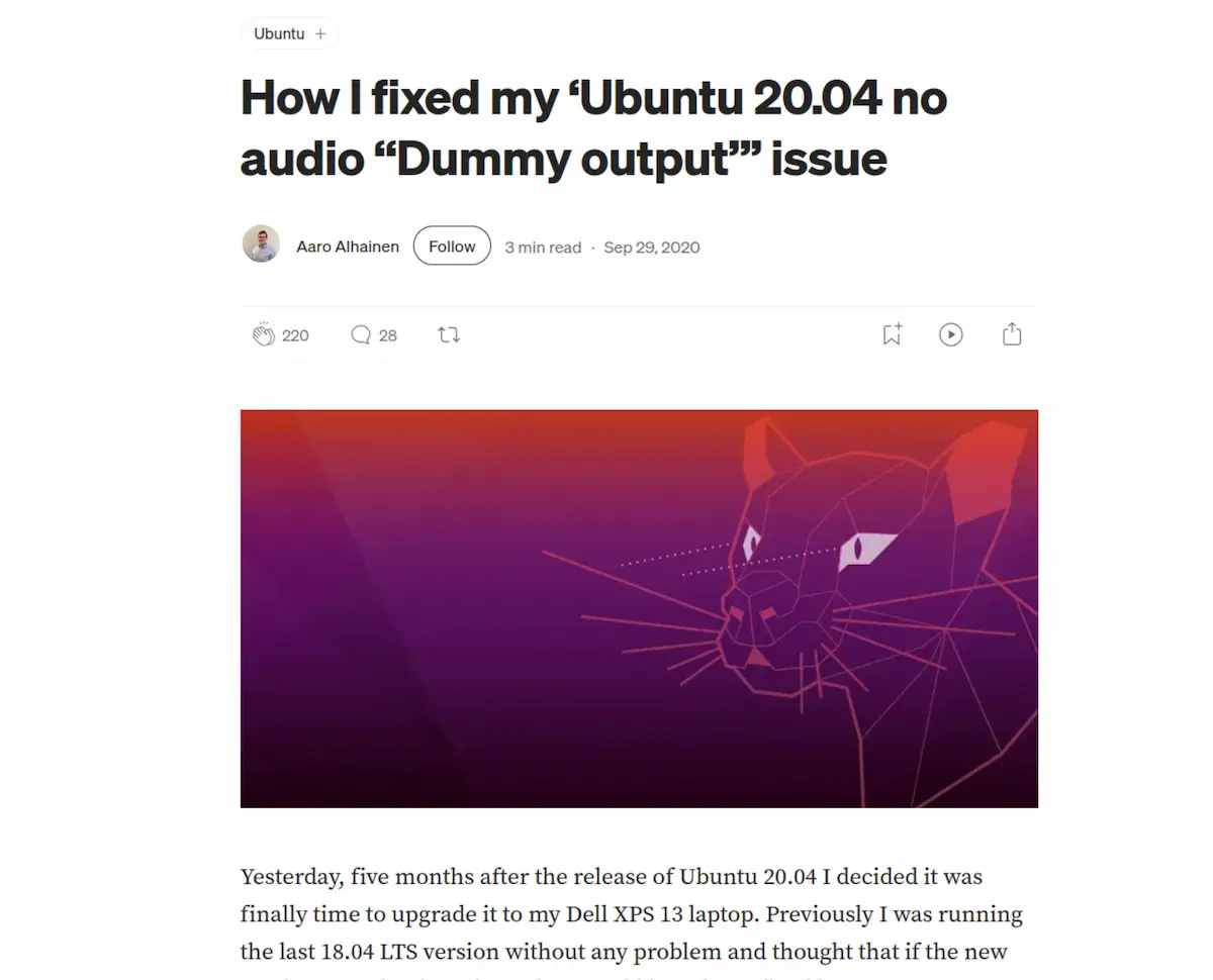 Linux personal blog example