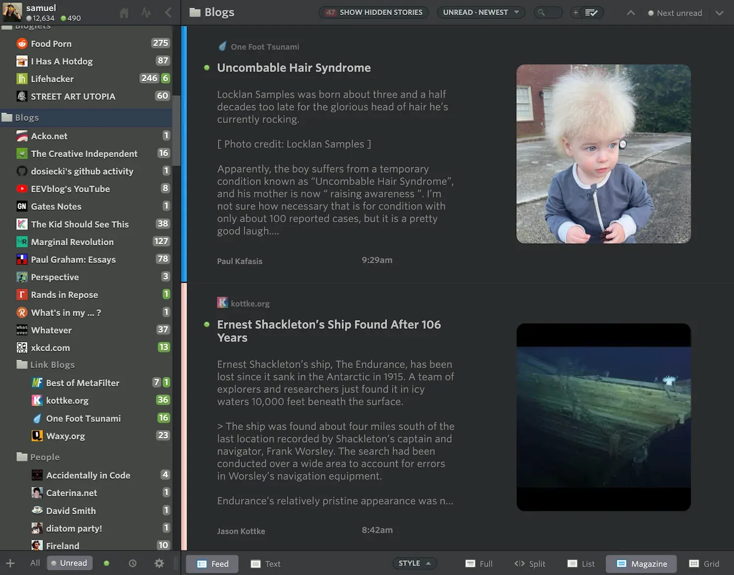 News Blue rss reader that can be self hosted if you want