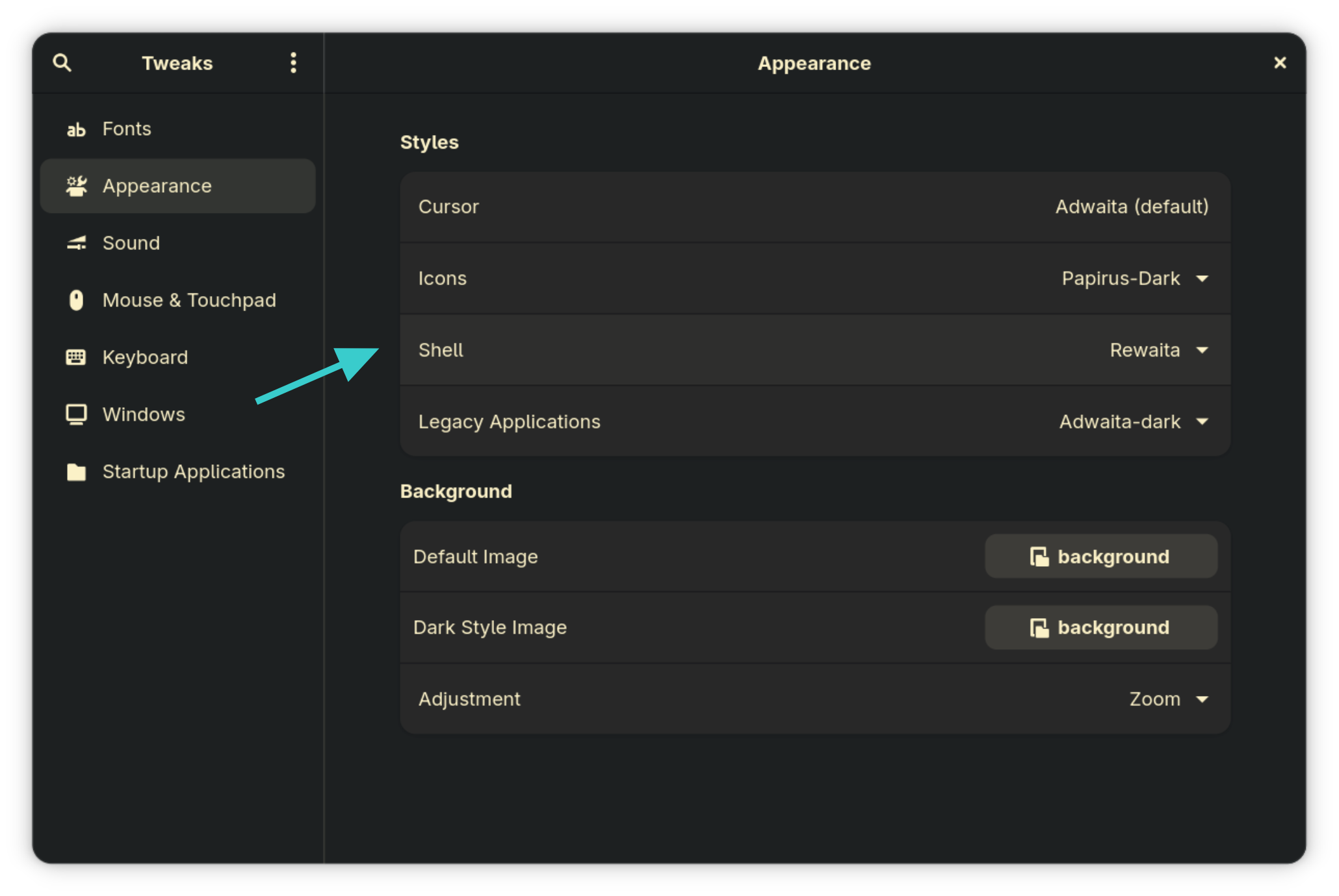 GNOME Shell theme change