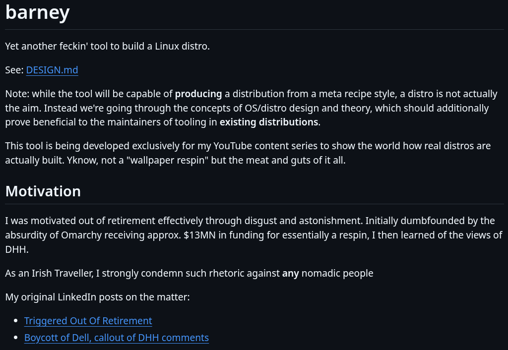 this is part of the description for barney as shown in its github repository as of sep 7, 2026