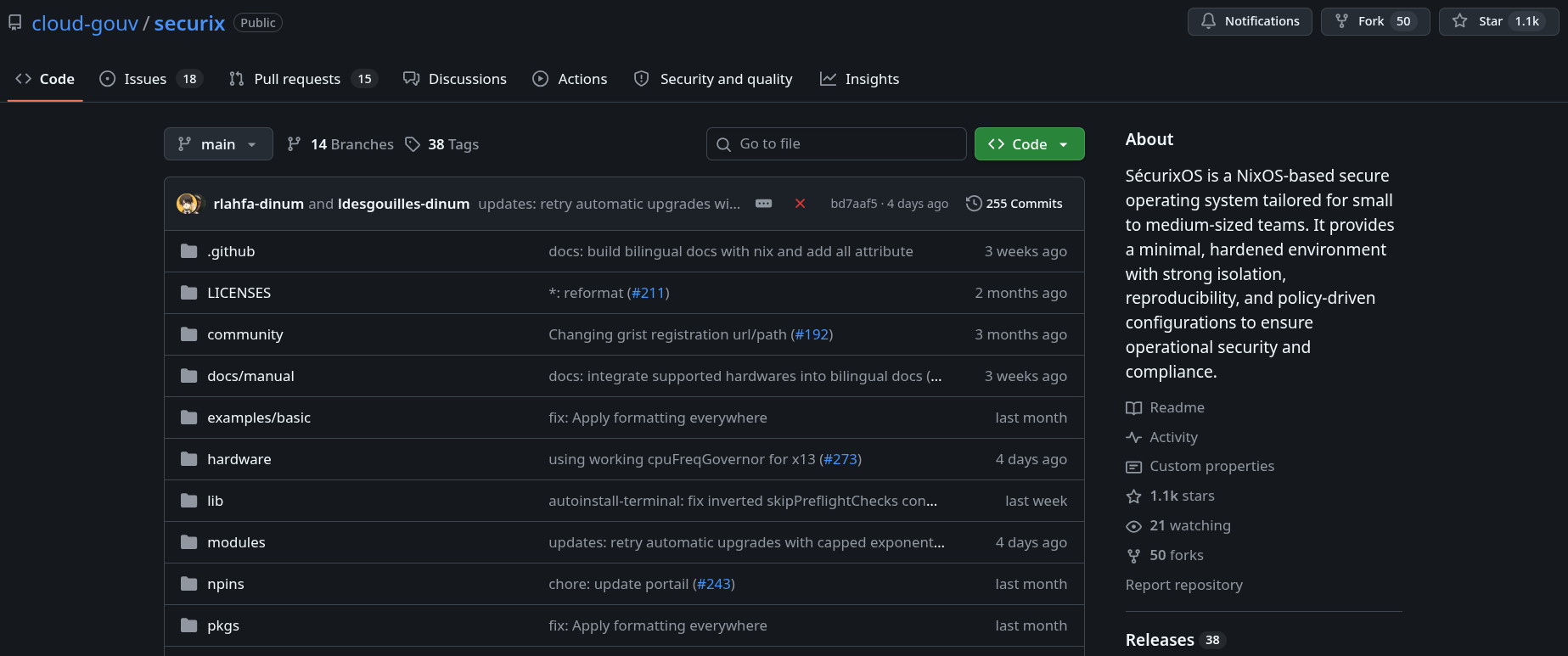 Французские государственные органы внедряют NixOS Репозиторий проекта Sécurix на GitHub от DINUM