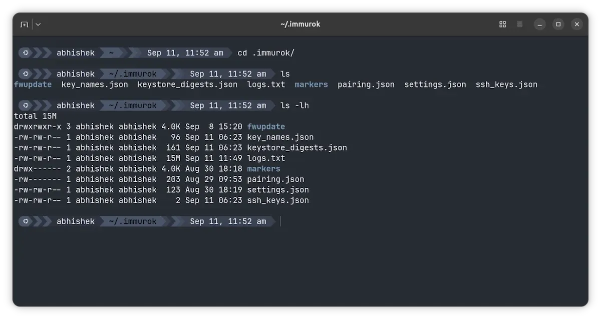 Immurok log file size issue