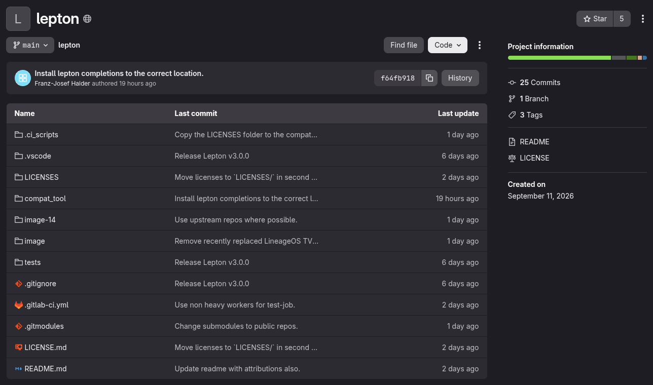 just a cropped screenshot of lepton's gitlab repo