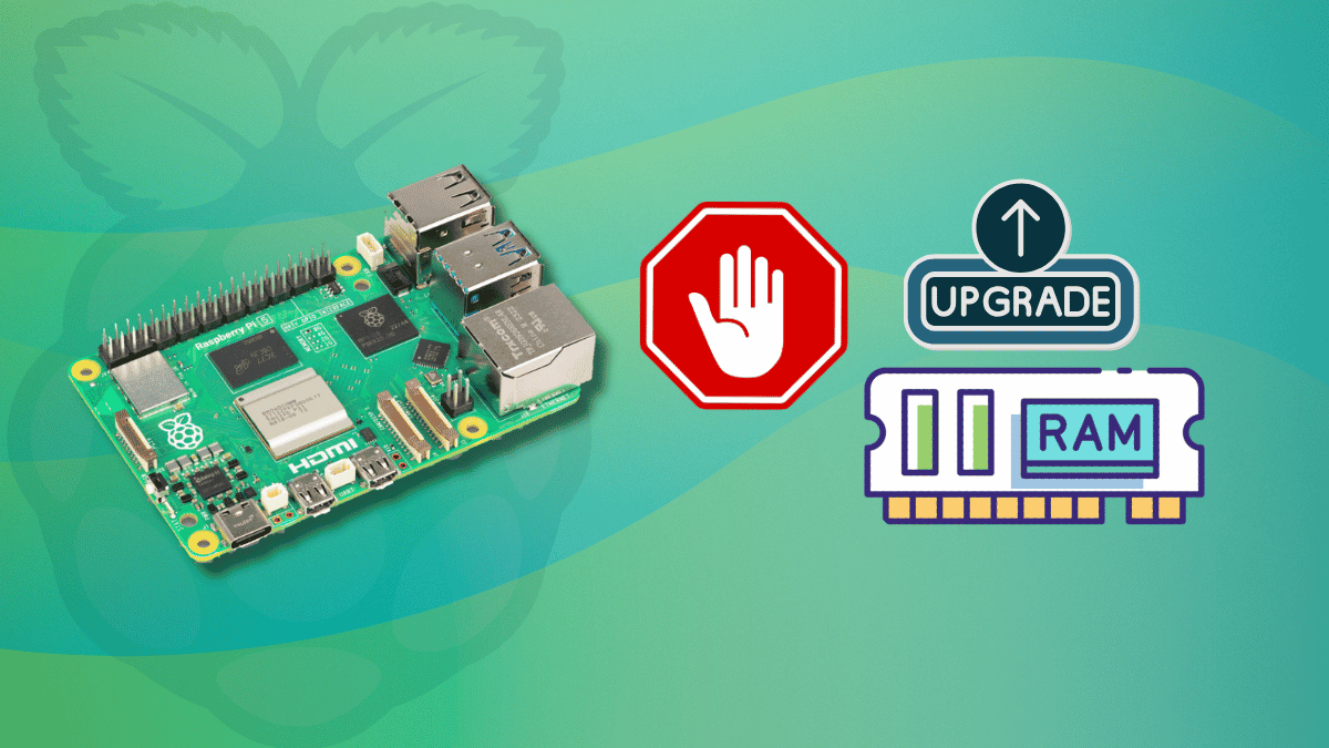 raspberry pi ram upgrade banner that shows a stop sign