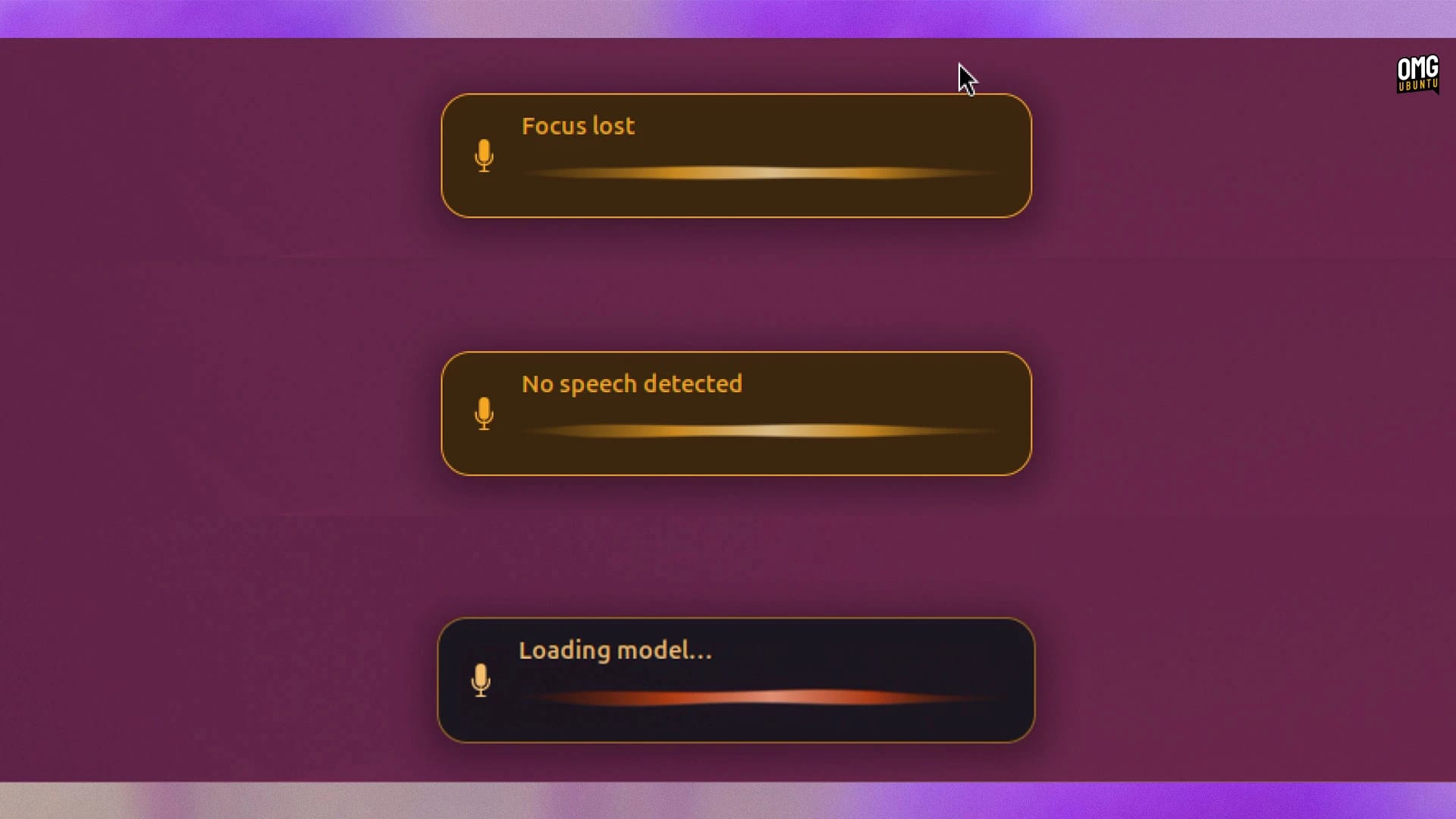 the myna gnome shell extension on screen display states