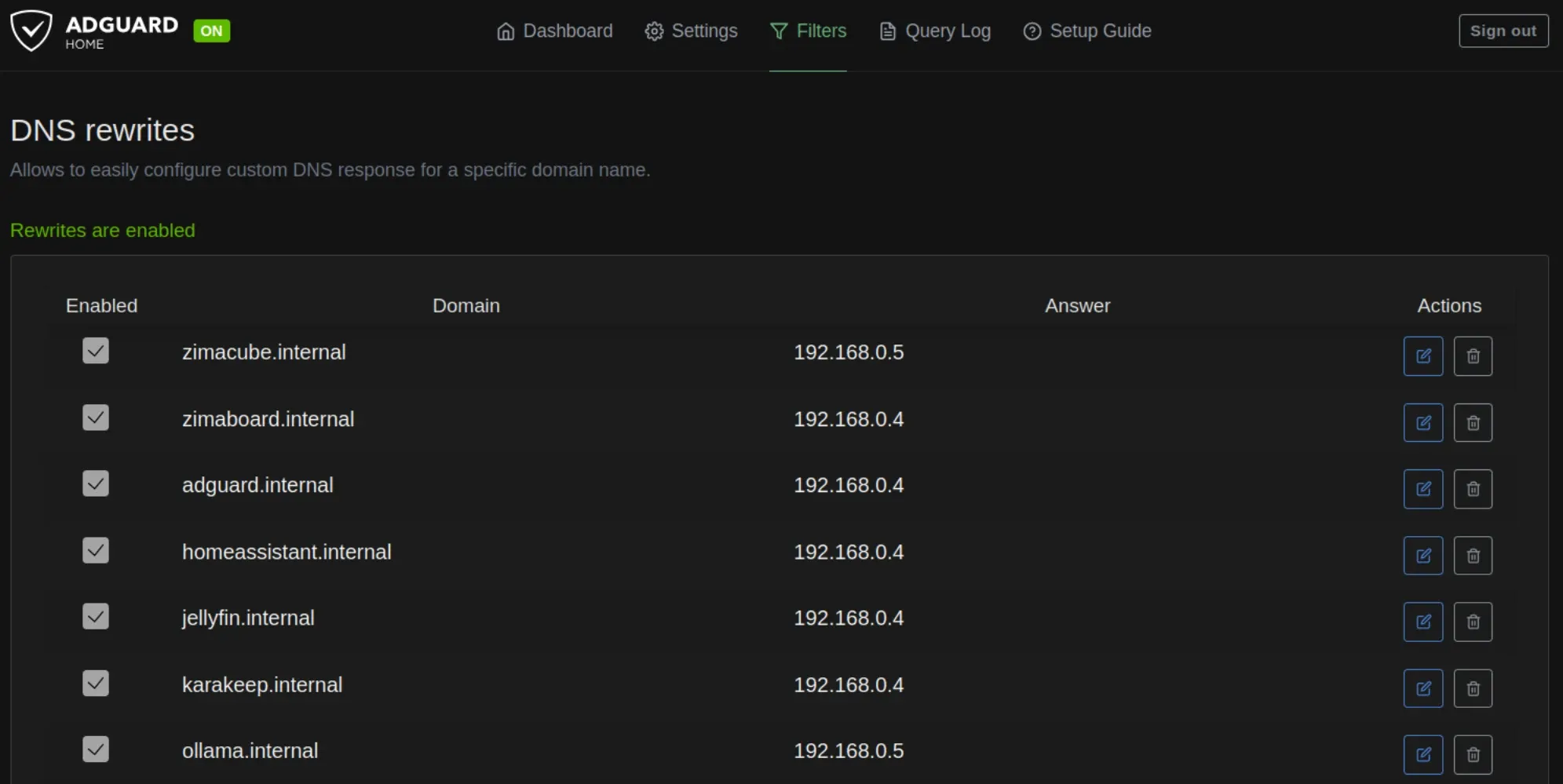 AdGuard DNS rewrites