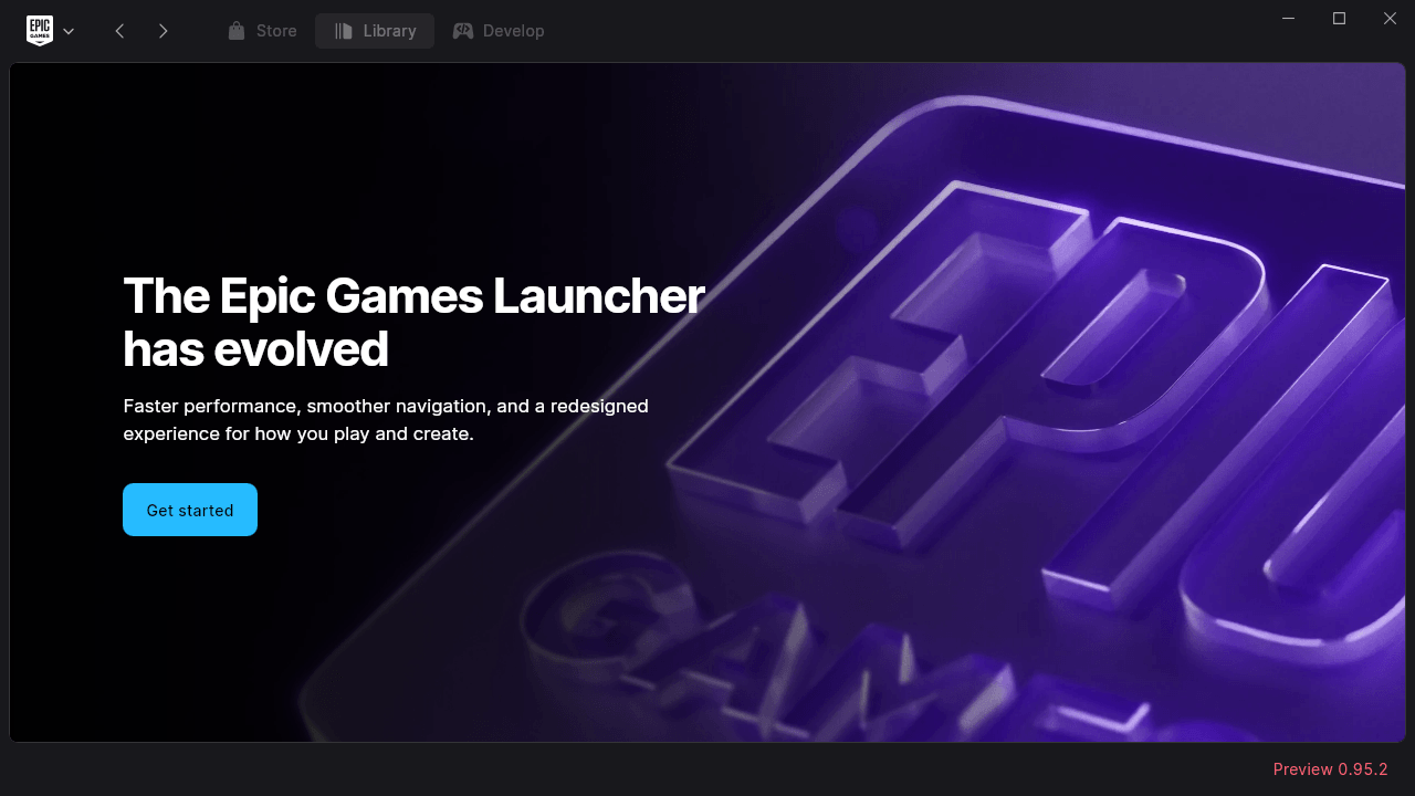 the epic games launcher for linux, preview version