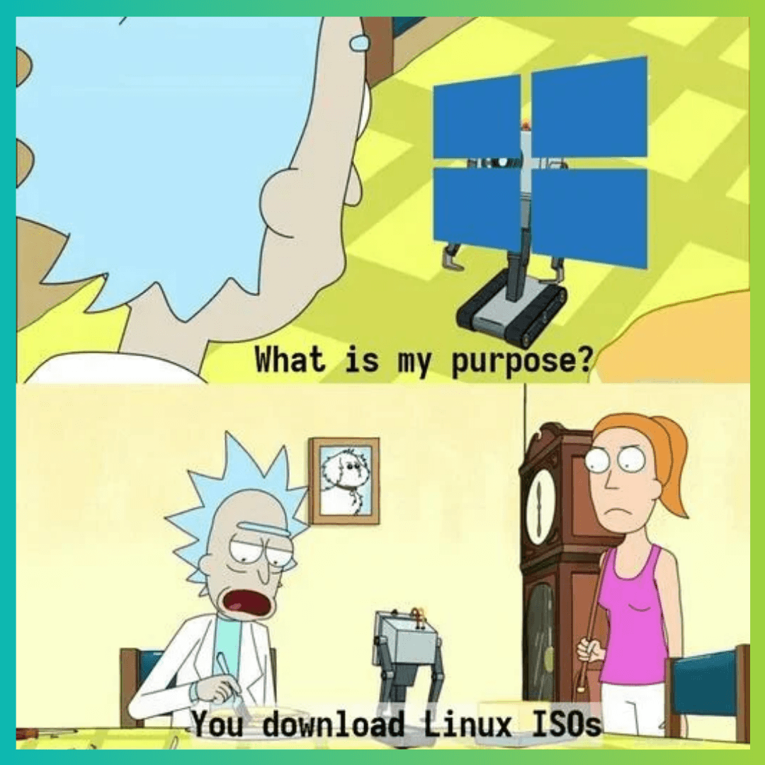 linux windows iso meme