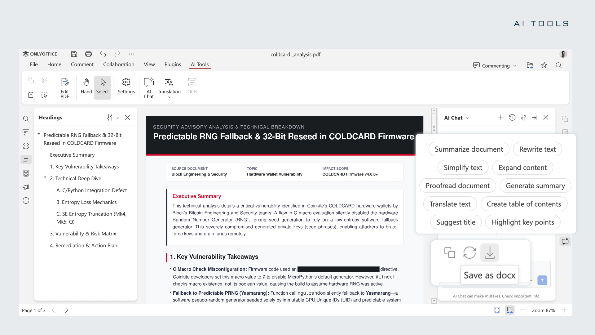 ai usage in the pdf editor for onlyoffice docs 10.0