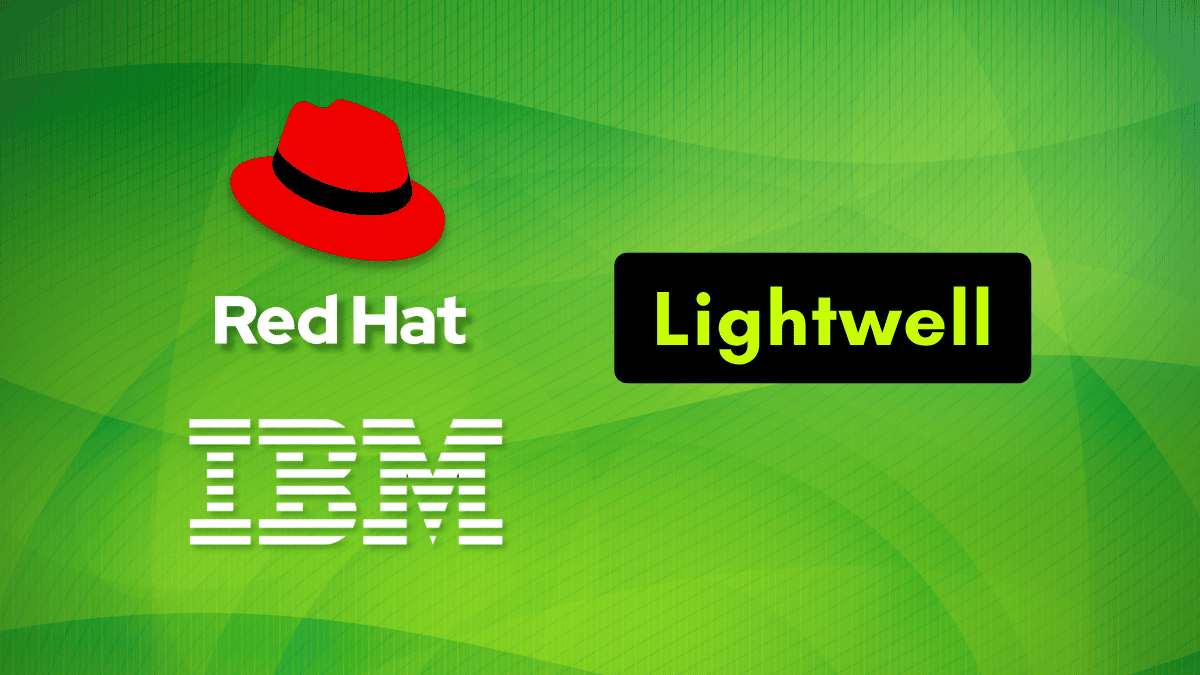 redhat and ibm log on left, lightwell written on right
