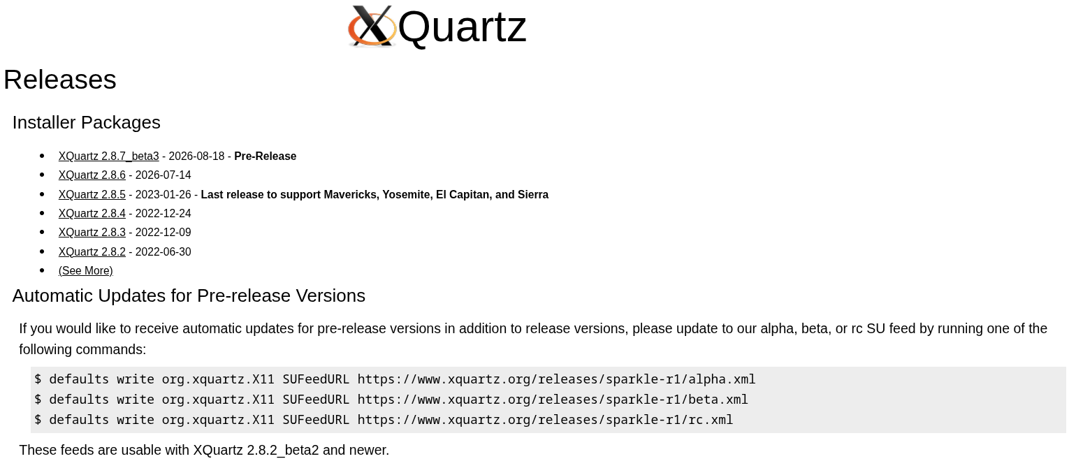 xquartz releases page