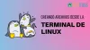 crear un archivo de texto en la terminal de Linux