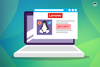 there is a laptop in the center with a website illustration popping out of it, the illustration has tux, lenovo, ubuntu, fedora logos in it