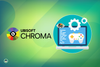 ubisoft chroma logo to the left, an illustration with some gears, a laptop, a gamepad, and an eye to the right
