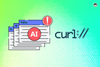 curl logo on right, an ai illustration with many windows open on the left