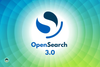 opensearch 3.0 is written below, the opensearch logo is above, against a circular mixed green background
