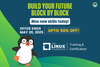 a banner for the linux foundation's may 2025 deal, which is titled build your future block by block