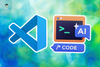 vs code logo and terminal window illustration with AI and /* code written near it