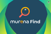 the murena find logo that has an orange colored magnifying glass in its upper part